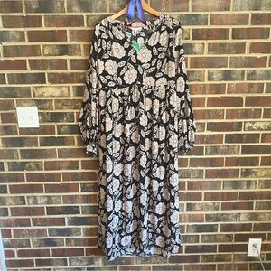 NWT Boden Printed Notch Neck Maxi Dress - Botanica